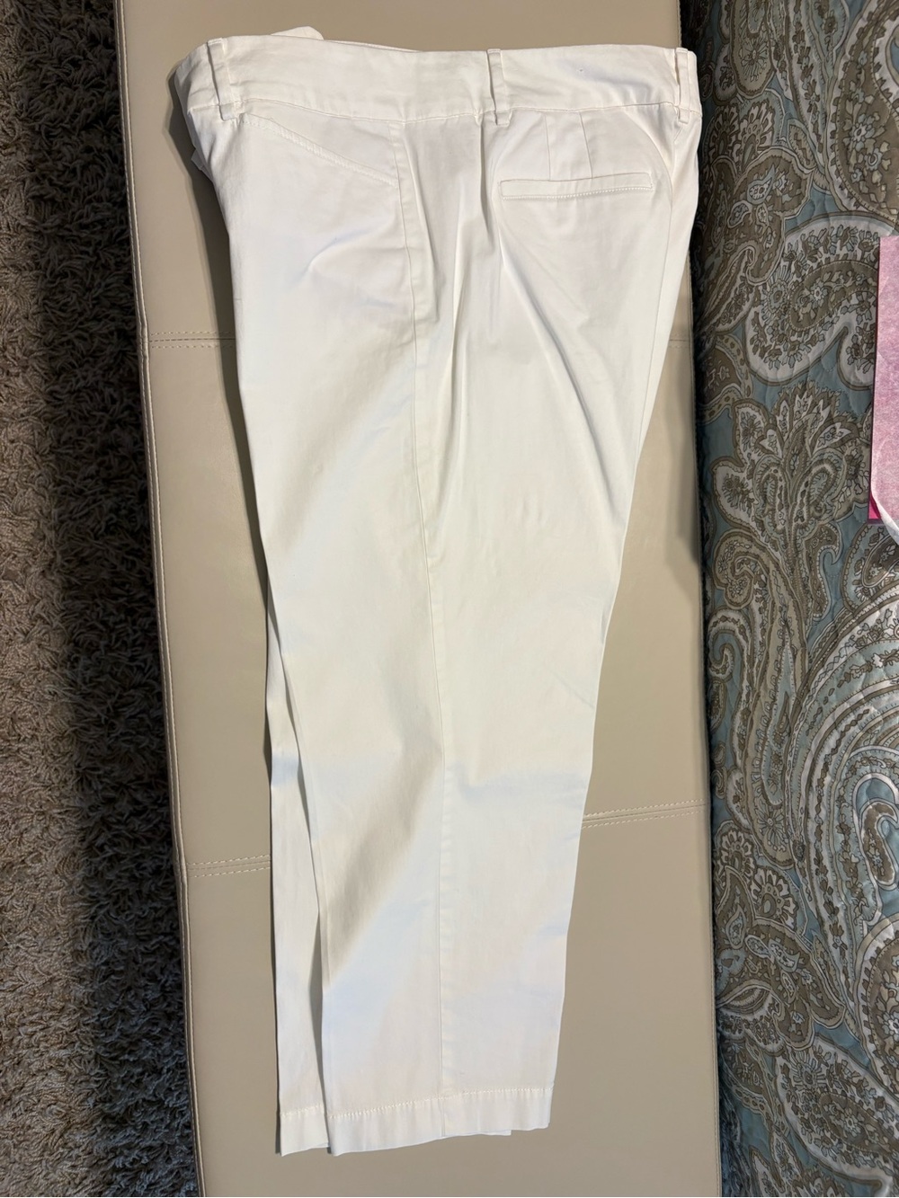 LOFT White Women's Crop Pants - Tailored Chino Style